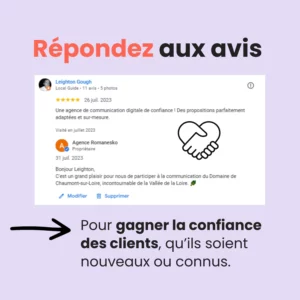 repondre aux avis e-reputation entreprise - fiche etablissement google business profile