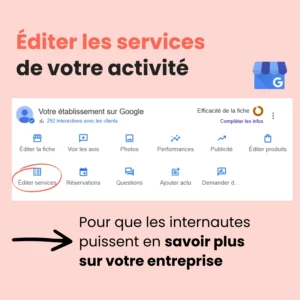 services entreprises - fiche etablissement google business profile